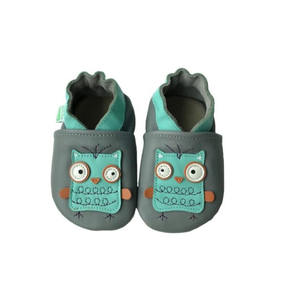 Hopi Hop Barefoot Kožené Capáčky Sovík Šedá